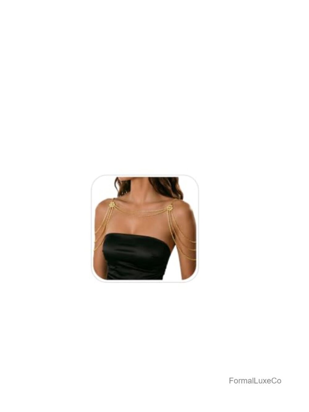 Rhinestone Body Chain Necklace Multi-Layered Shoulder Chain Bridal Party Jewelry